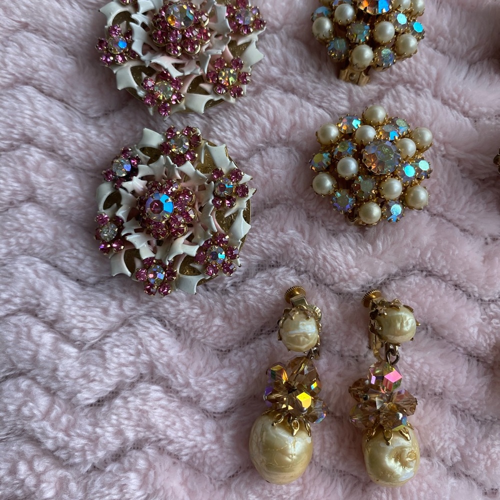 Vintage Clip Earring Lot - Picture 9 of 15